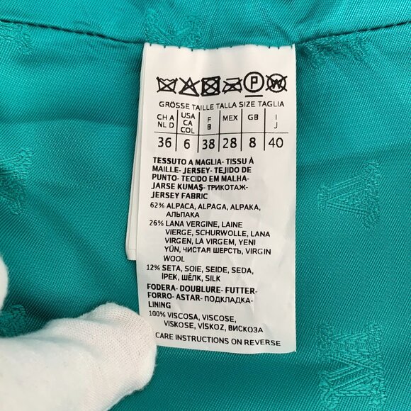 Max Mara Turquoise Teddy Bear Wool & Alpaca Coat Womens Double-Breasted Longline - Picture 8 of 8